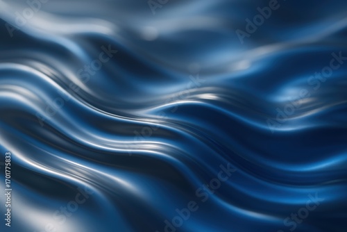 Silver Blue Metallic Fluid Gradient Background