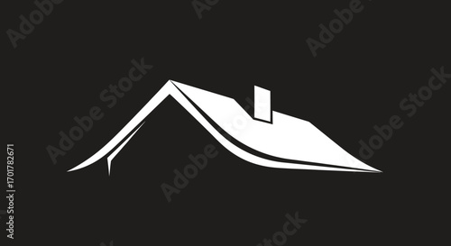 Modern stylized house roof icon for real estate business.