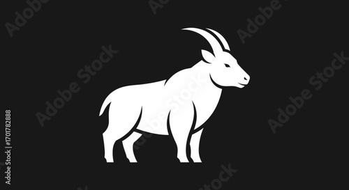 Majestic Ibex Standing Proudly with Horns.