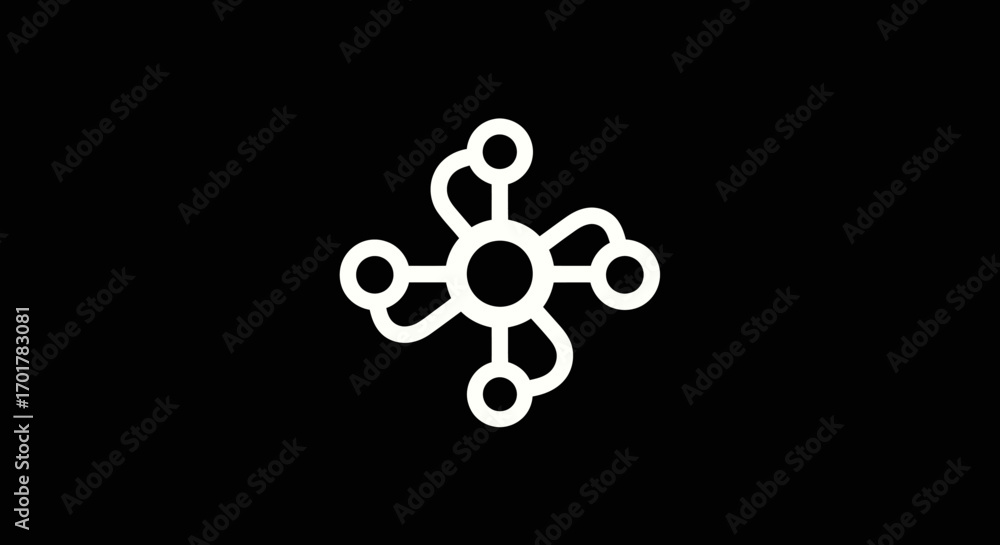 Obraz premium Abstract white circular network hub icon design.