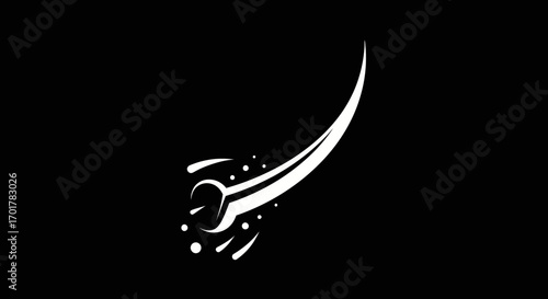 Abstract image of a comet or shooting star dynamic and powerful.