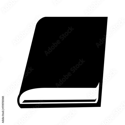 Silhouette of a closed book, symbolizing knowledge, education and literature