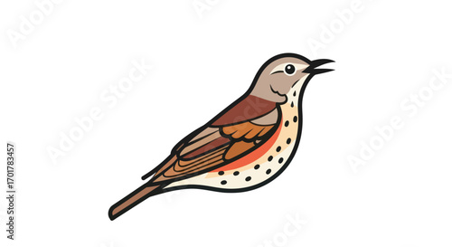 Colorful Illustration of a Bird Side View Detailed Design.
