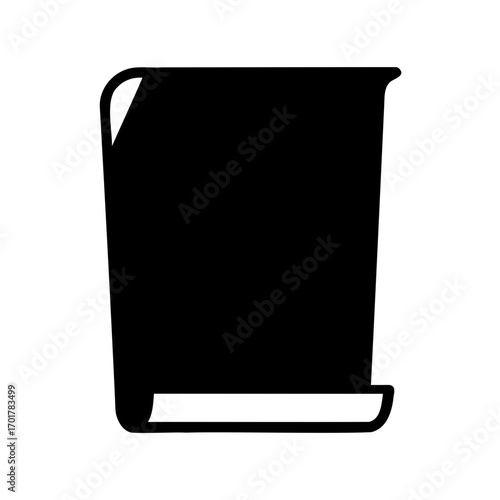 Black silhouette illustration of a simple, old parchment or scroll design