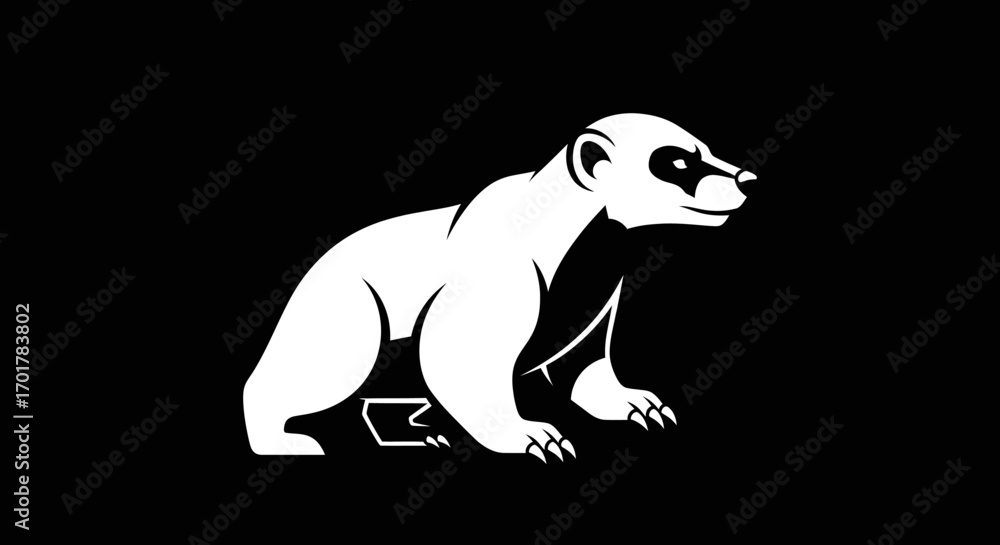 Fototapeta premium Outlined Illustration of a Badger.