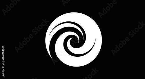 Abstract swirling spiral design focused on a central vortex dynamic and energetic.