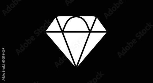 Simple white diamond geometric shape illustration.