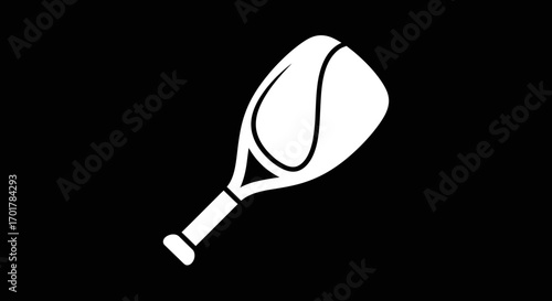 White paddle on black background sports equipment racket game leisure activity recreational item.
