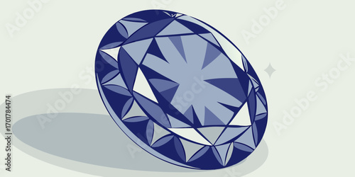 Captivating deep blue sapphire gemstone sparkling with brilliant facets, symbolizing luxury, elegance, and precious value for high-end jewelry and exclusive branding projects