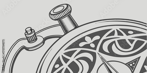 Intricate antique astrolabe detail showcasing celestial navigation tools and ornate geometric patterns, evoking exploration and scientific discovery