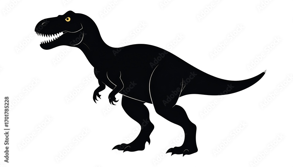 Fototapeta premium A bold silhouette of a Tyrannosaurus Rex, displayed against a plain white background.