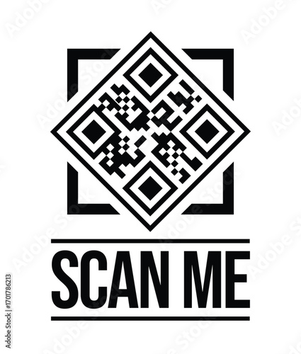 Scan QR code icon. Digital scanning qr code. QR code scan for smartphone. QR code for payment. Scan QR code symbol