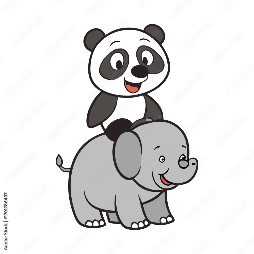 Fototapeta premium panda bear and a baby