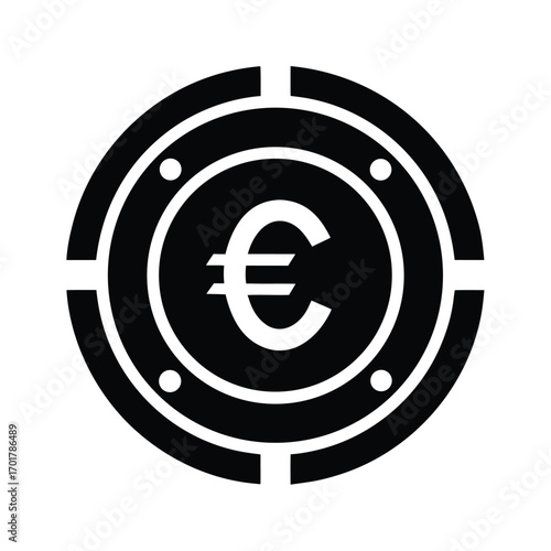 Currency Euro Icon Flat Vector