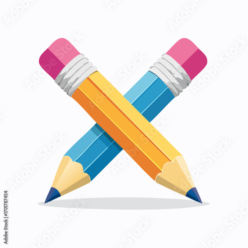Crossed Pencils Depicting Creativity and Design Concepts with Illustrative Visuals