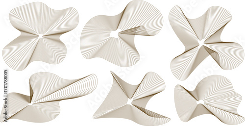 Abstract elemen wave element for design. Digital frequency track equalizer. Stylized line art background. Vector illustration. Wave with lines created using blend tool. Curved wavy line, smooth stripe