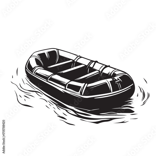 vector illustration of a boat in the water