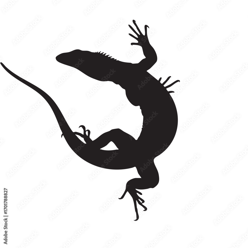 Fototapeta premium Silhouette of a lizard the lizard is captured in a dynamic pose, creating a visually interesting image the simple design makes it versatile