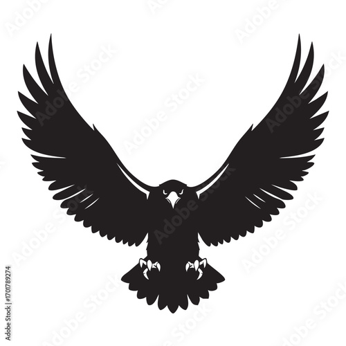 Majestic eagle soaring with outstretched wings, a symbol of freedom and power, its sharp gaze and powerful presence evoke a sense of strength and determination