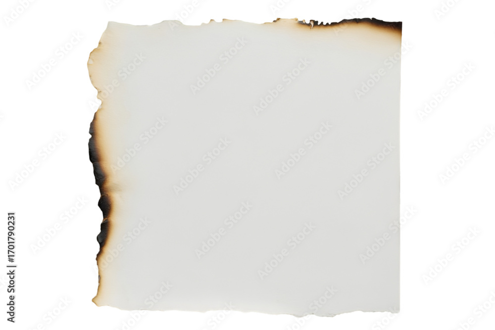 Obraz premium A textured, burnt paper with a weathered edge, perfect for backgrounds or artistic projects. Ideal for conveying themes of nostalgia and history.