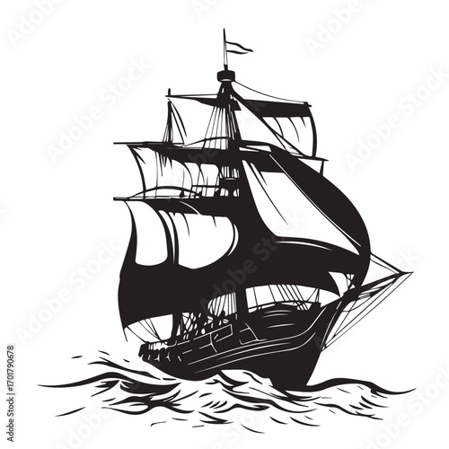 pirate ship vector