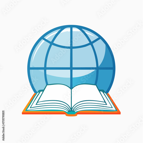 Illustrative depiction of global education and knowledge dissemination with a modern, crisp aesthetic