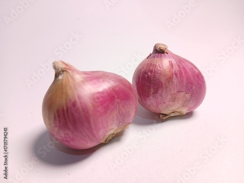 Red onion isolated on white background