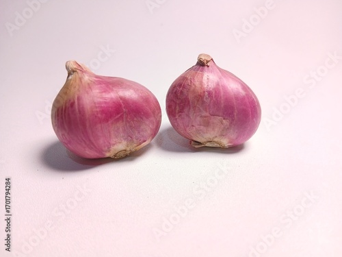 Red onion isolated on white background