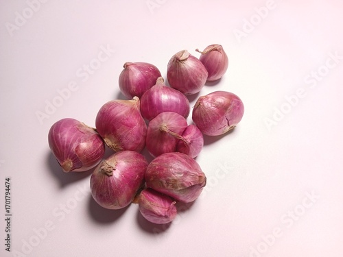 Red onion isolated on white background