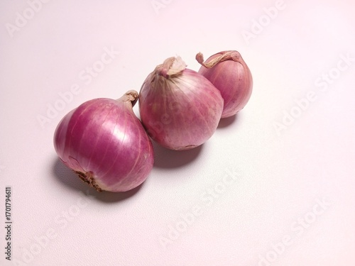 Red onion isolated on white background
