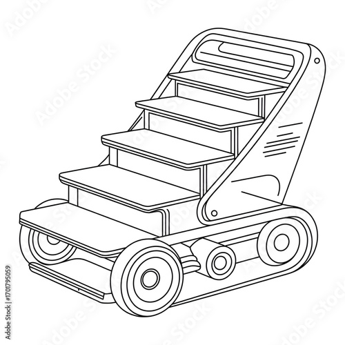 A step machine illustration vector style coloring page