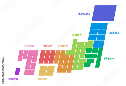 日本地図のベクターイラスト