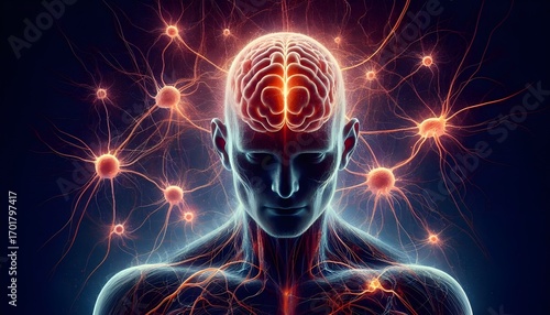 Parkinson's Disease as a progressive neurological disorder affecting body movement as neuron cells losing function in the substantia nigra section of the human brain