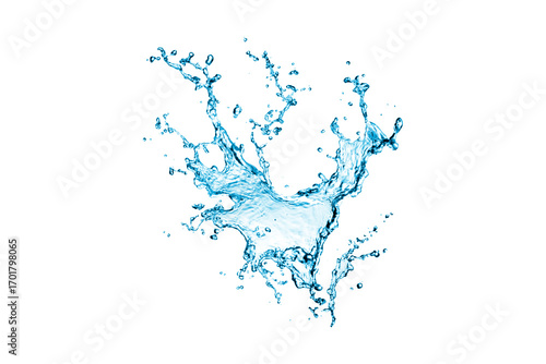 Blue Water Splash on White Background | High-Quality Splash Texture