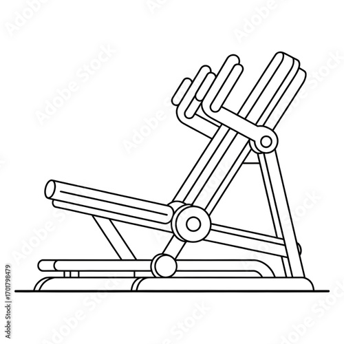 A leg press machine illustration vector style coloring page