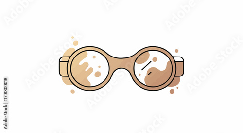 Stylized illustration of eyeglasses with a gradient design on a light background