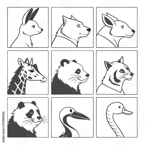 set of animals icons