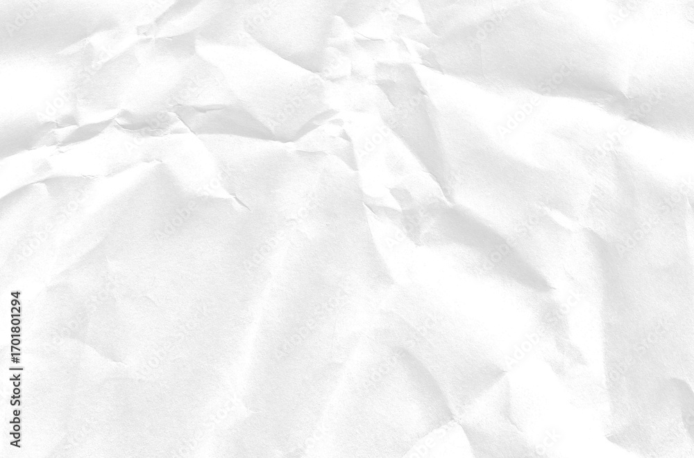 Obraz premium Abstract white textured surface with crinkled paper effect and subtle shadows on transparent background.