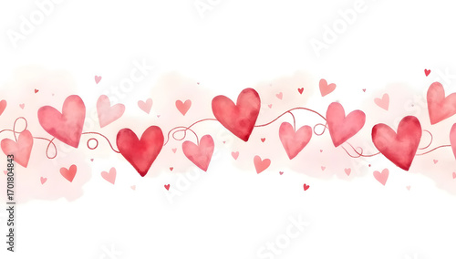 Beautiful heart border for romance. Generative AI
