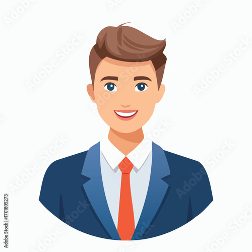 Professional Young Male in Suit with Red Tie - AI Generated