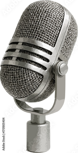 Vintage studio microphone classic retro audio recording equipment for music and broadcast
