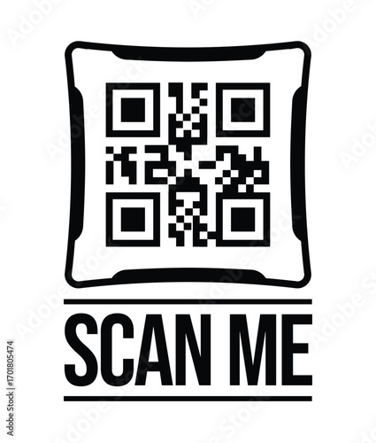 Scan QR code icon. Digital scanning qr code. QR code scan for smartphone. QR code for payment. Scan QR code symbol