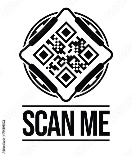 Scan QR code icon. Digital scanning qr code. QR code scan for smartphone. QR code for payment. Scan QR code symbol