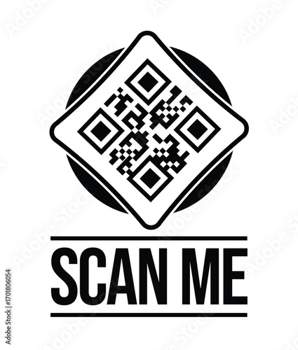 Scan QR code icon. Digital scanning qr code. QR code scan for smartphone. QR code for payment. Scan QR code symbol
