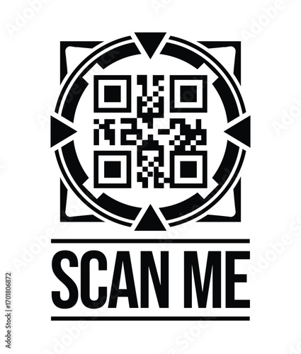 Scan QR code icon. Digital scanning qr code. QR code scan for smartphone. QR code for payment. Scan QR code symbol