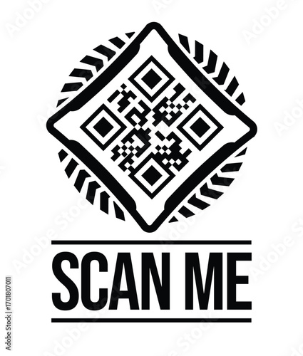 Scan QR code icon. Digital scanning qr code. QR code scan for smartphone. QR code for payment. Scan QR code symbol