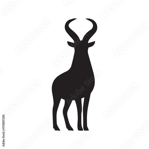 markhor silhouette vector illustration