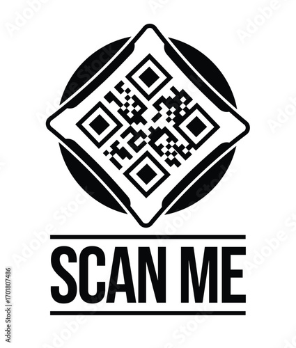 Scan QR code icon. Digital scanning qr code. QR code scan for smartphone. QR code for payment. Scan QR code symbol	