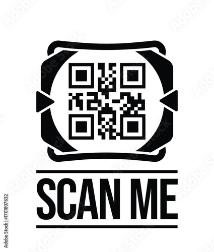 Scan QR code icon. Digital scanning qr code. QR code scan for smartphone. QR code for payment. Scan QR code symbol