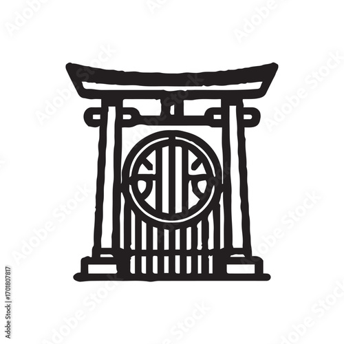 vector illustration of a japanese temple in japan